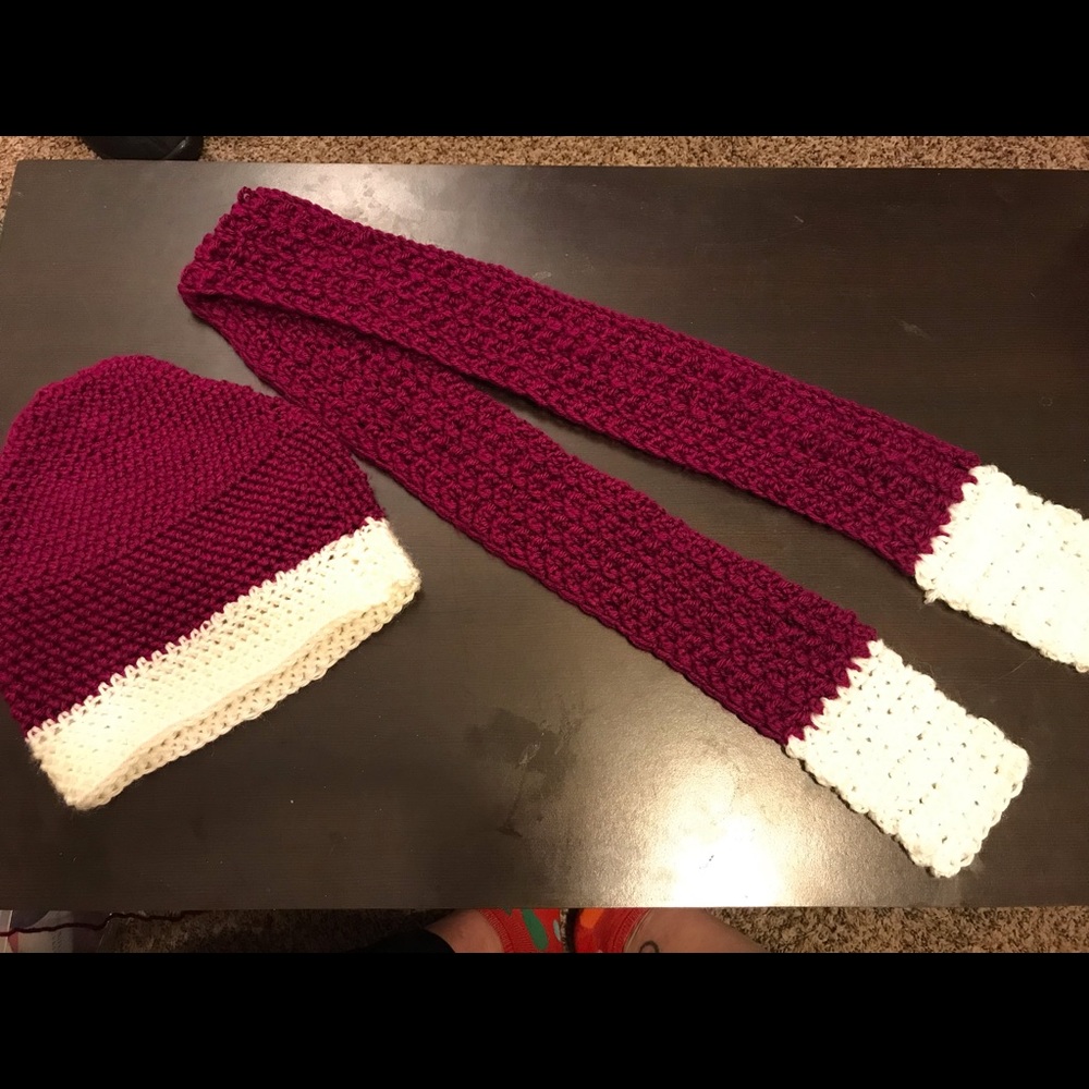 Handmade beanie and scarf